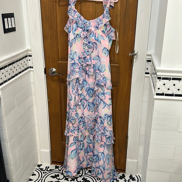 butter yellow silk maxi dress Butter yellow Slit Maxi Dress